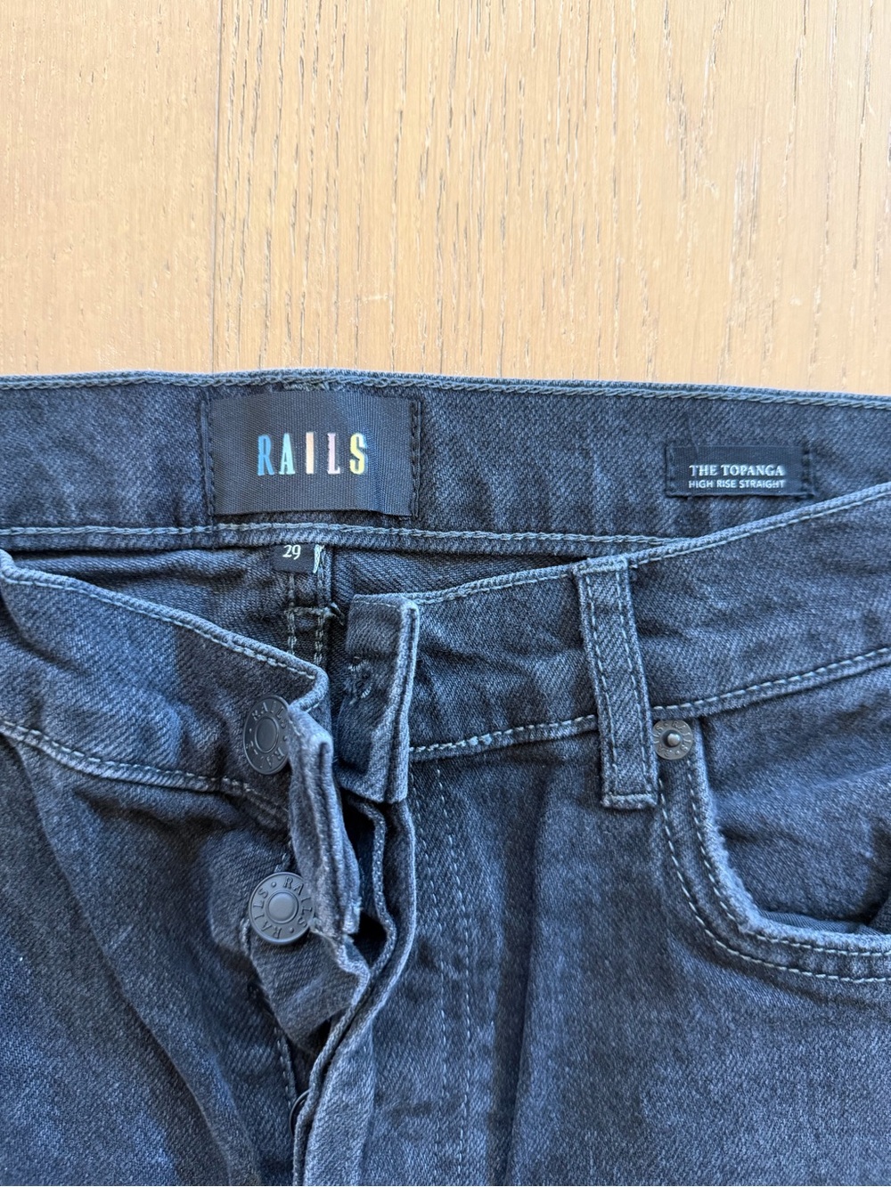 Rails The Topanga High-Rise Straight Jeans in black wash